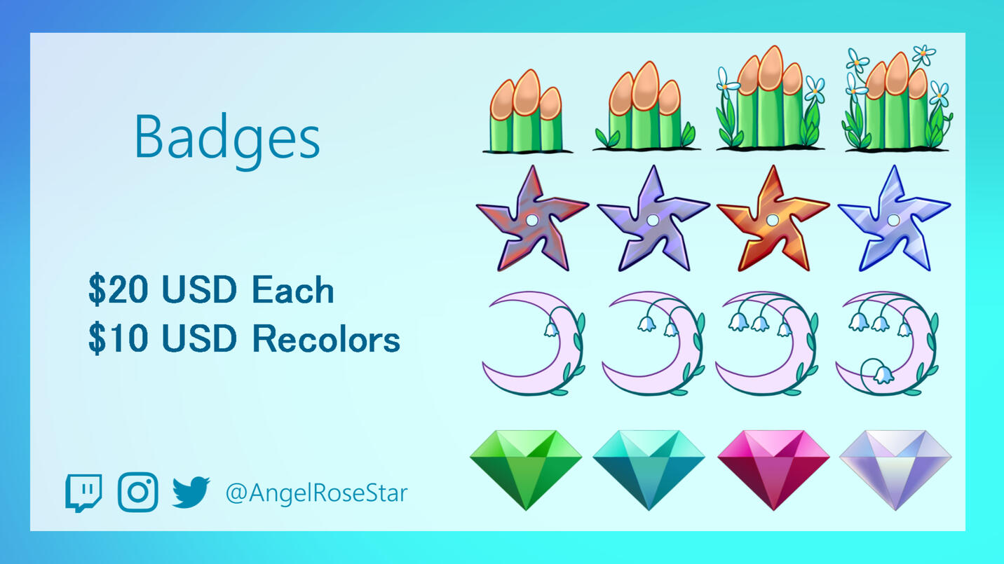 Sub badges starting $20